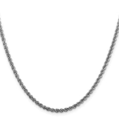 Sterling Silver Rhodium-plated 2.5mm Solid Rope ChainQDR050R