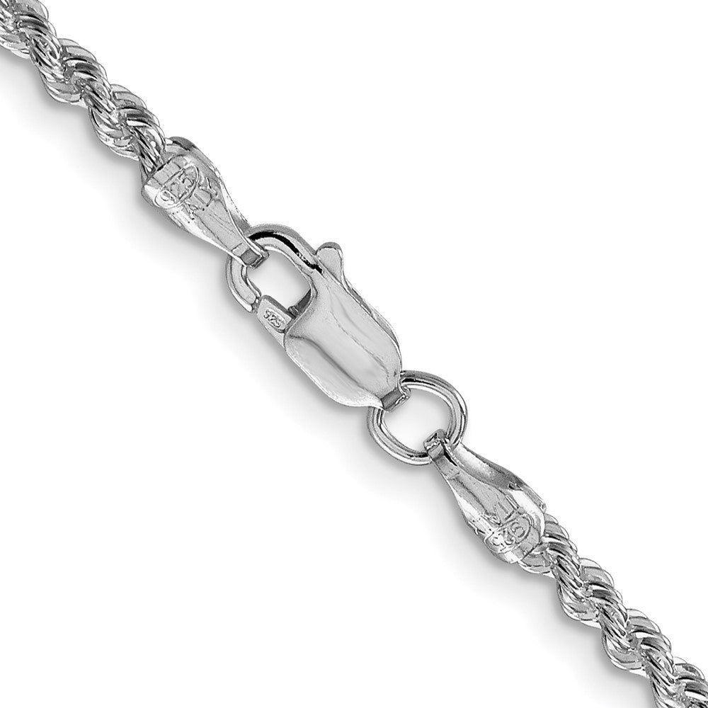 Sterling Silver Rhodium-plated 2.5mm Solid Rope ChainQDR050R
