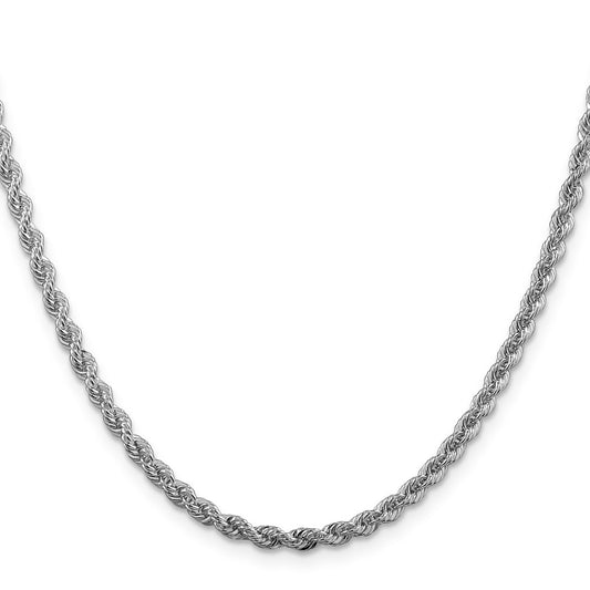 Sterling Silver Rhodium-plated 3mm Solid Rope ChainQDR060R
