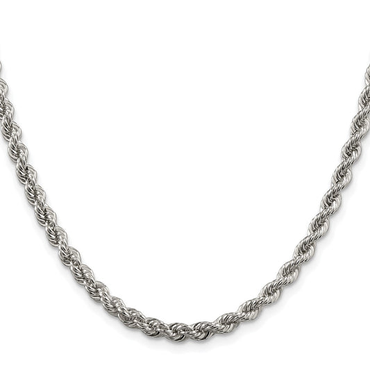 Sterling Silver Rhodium-plated 4.3mm Solid Rope ChainQDR080R