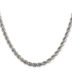 Sterling Silver Rhodium-plated 4.3mm Solid Rope ChainQDR080R