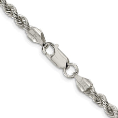 Sterling Silver Rhodium-plated 4.3mm Solid Rope ChainQDR080R