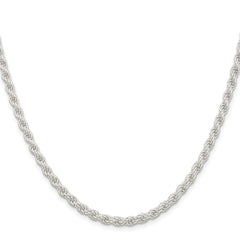 Sterling Silver Rhodium-plated 4.5mm Solid Rope ChainQDR090R