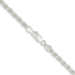 Sterling Silver Rhodium-plated 4.5mm Solid Rope ChainQDR090R