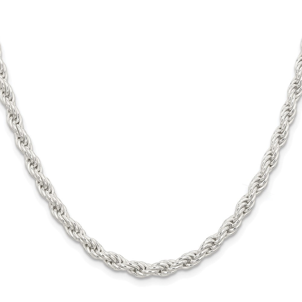 Sterling Silver Rhodium-plated 5mm Solid Rope ChainQDR100R