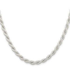 Sterling Silver Rhodium-plated 5mm Solid Rope ChainQDR100R