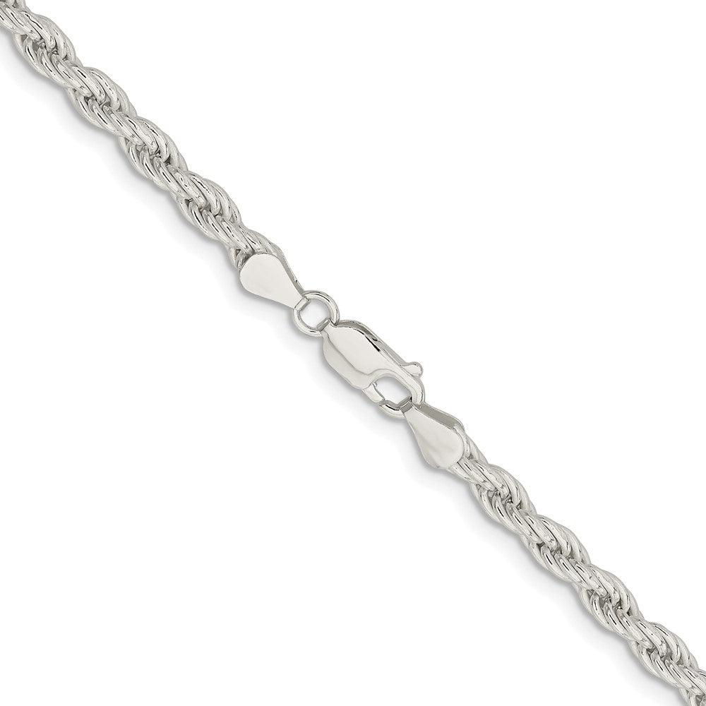 Sterling Silver Rhodium-plated 5mm Solid Rope ChainQDR100R