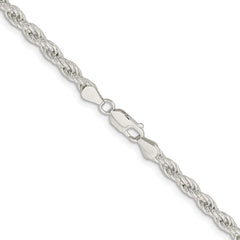 Sterling Silver Rhodium-plated 5mm Solid Rope ChainQDR100R