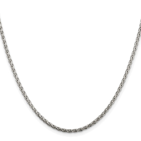 Sterling Silver Rhodium-plated 2mm Diamond-cut Spiga ChainQDS060R