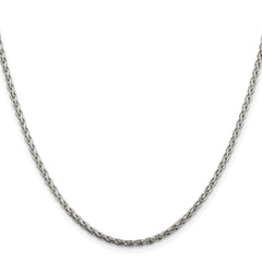 Sterling Silver Rhodium-plated 2mm Diamond-cut Spiga ChainQDS060R