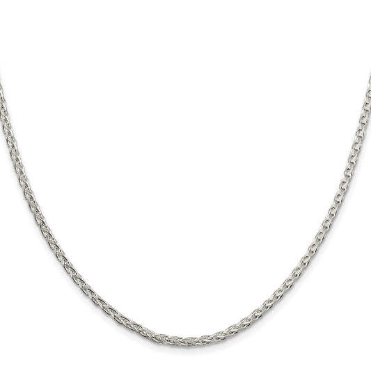 Sterling Silver Rhodium-plated 2.75mm Diamond-cut Spiga ChainQDS080R