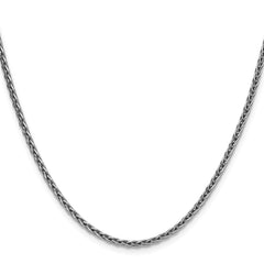 Sterling Silver Rhodium-plated 2.5mm Diamond-cut Square Spiga ChainQDSS060R