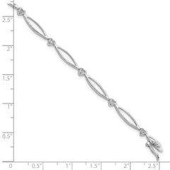 Sterling Silver Rhodium-plated Diam. Bracelet QDX101