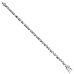 Sterling Silver Rhodium-plated Diam. Bracelet QDX1030