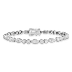 Sterling Silver Rhodium-plated Diam. Bracelet QDX1030