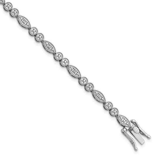 Sterling Silver Rhodium-plated Diam. Bracelet QDX1030