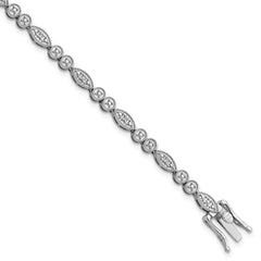 Sterling Silver Rhodium-plated Diam. Bracelet QDX1030