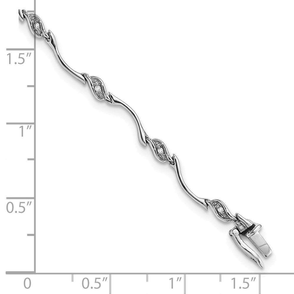 Sterling Silver Rhodium-plated Diam. Bracelet QDX104