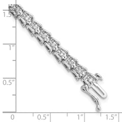 Sterling Silver Rhodium-plated Diam. Bracelet QDX1091