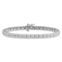 Sterling Silver Rhodium Plated Diamond Bracelet QDX1096