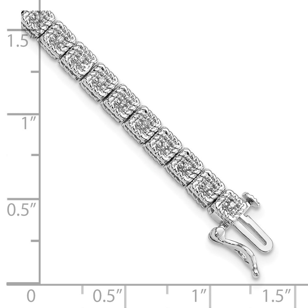 Sterling Silver Rhodium Plated Diamond Bracelet QDX1096
