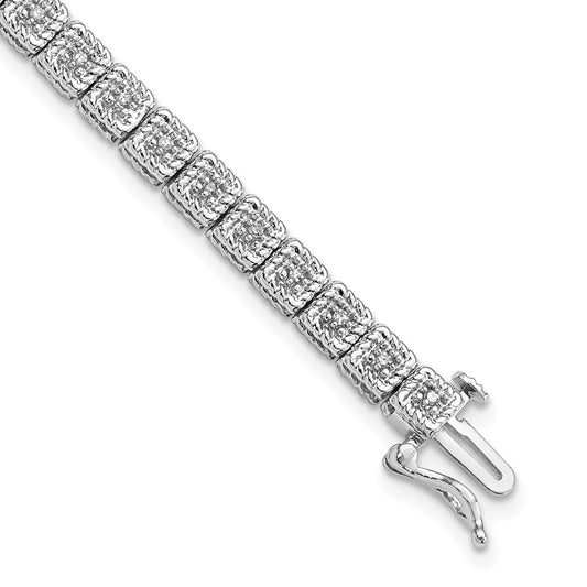 Sterling Silver Rhodium Plated Diamond Bracelet QDX1096
