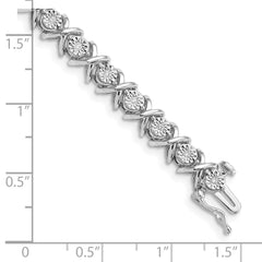 Sterling Silver Rhodium-plated Diam. X Bracelet QDX1107