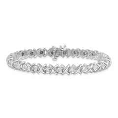 Sterling Silver Rhodium Plated Diamond Bracelet QDX1108