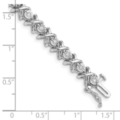 Sterling Silver Rhodium Plated Diamond Bracelet QDX1108