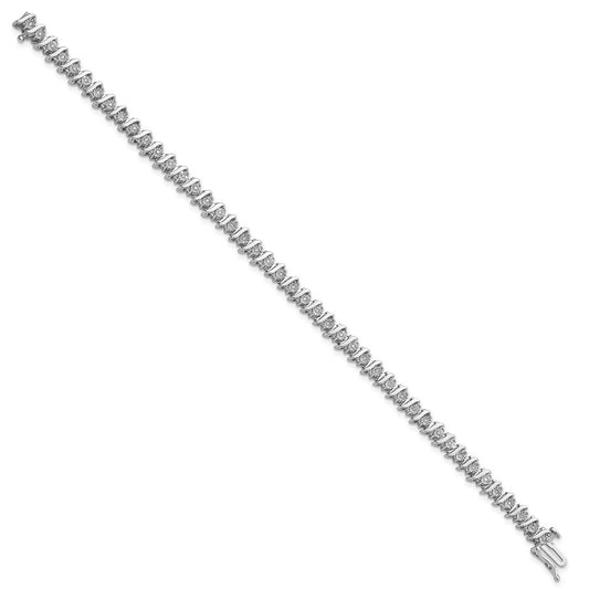 Sterling Silver Rhodium-plated Diam. Fancy Bracelet QDX1129