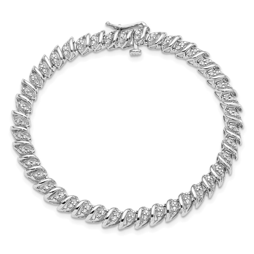 Sterling Silver Rhodium Plated Diamond Bracelet QDX1130