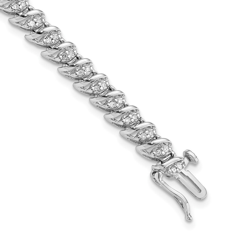 Sterling Silver Rhodium Plated Diamond Bracelet QDX1130