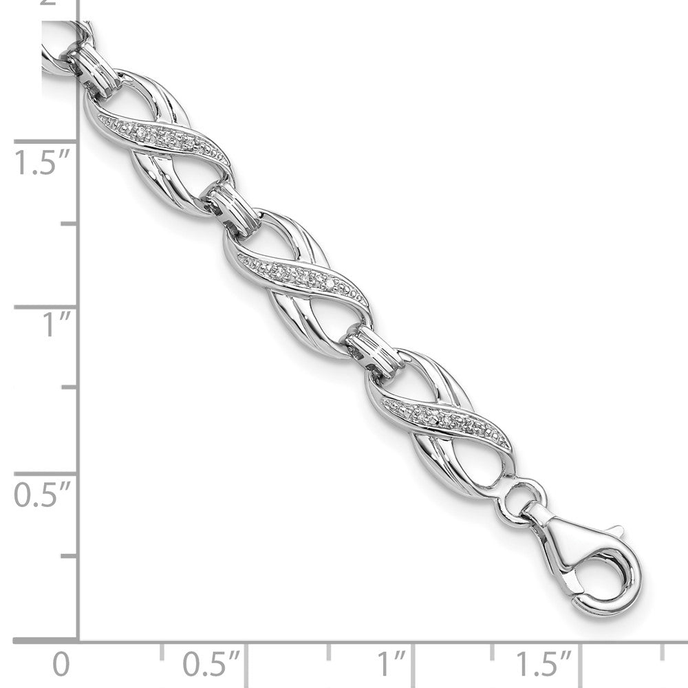 Sterling Silver Rhodium-plated Diam. Bracelet QDX1143