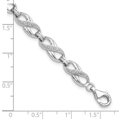 Sterling Silver Rhodium-plated Diam. Bracelet QDX1143