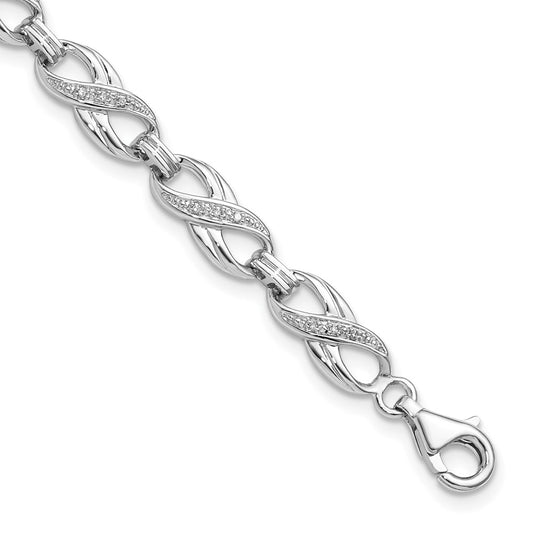Sterling Silver Rhodium-plated Diam. Bracelet QDX1143