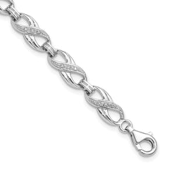 Sterling Silver Rhodium-plated Diam. Bracelet QDX1143
