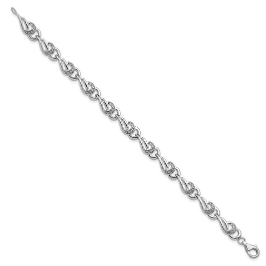 Sterling Silver Rhodium-plated Diam. Bracelet QDX1145