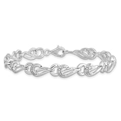 Sterling Silver Rhodium-plated Diam. Bracelet QDX1145