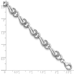 Sterling Silver Rhodium-plated Diam. Bracelet QDX1145