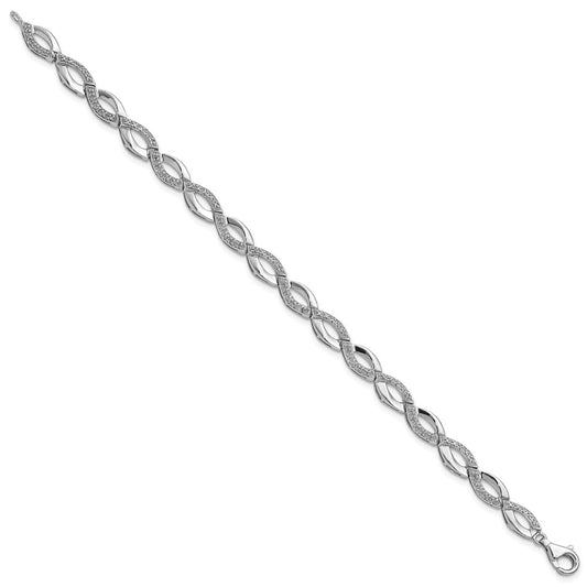 Sterling Silver Rhodium-plated Diam. Bracelet QDX1146