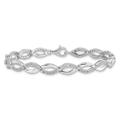 Sterling Silver Rhodium-plated Diam. Bracelet QDX1146