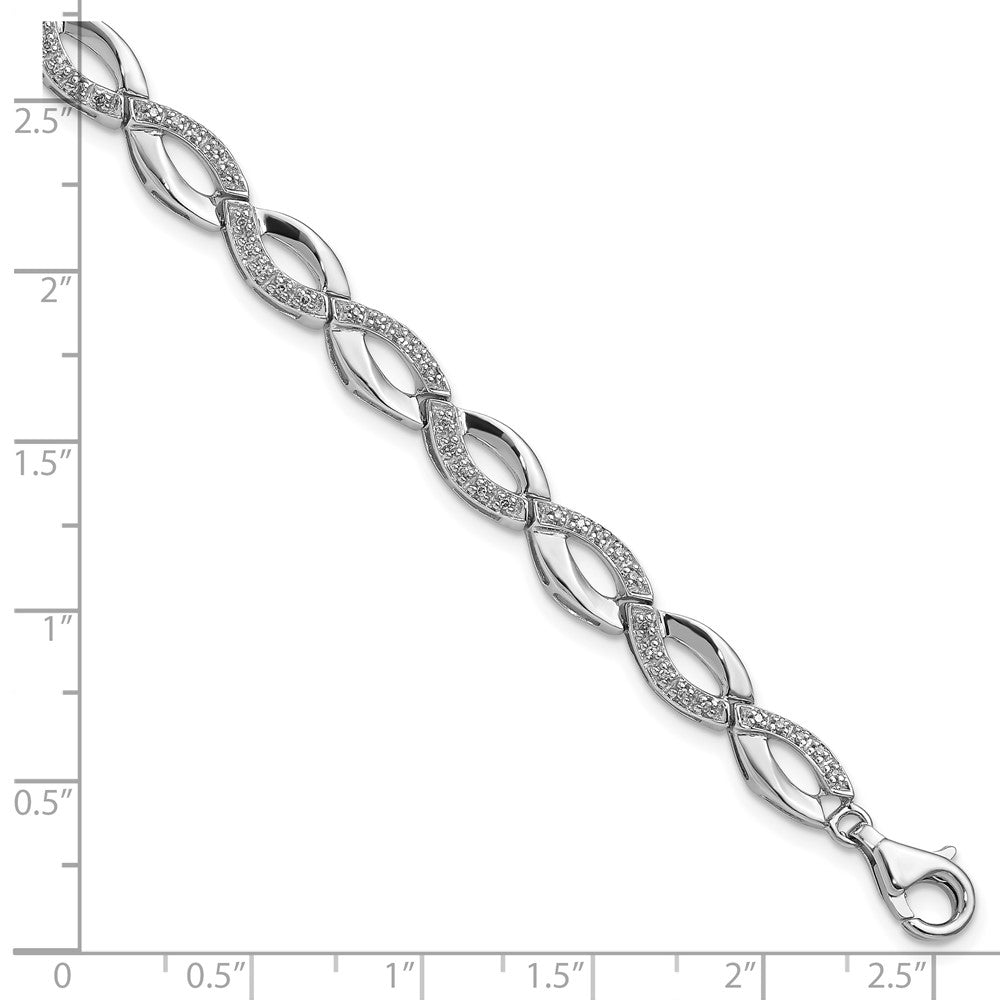 Sterling Silver Rhodium-plated Diam. Bracelet QDX1146