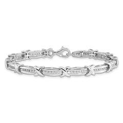 Sterling Silver Rhodium-plated Diam. Bracelet QDX1156