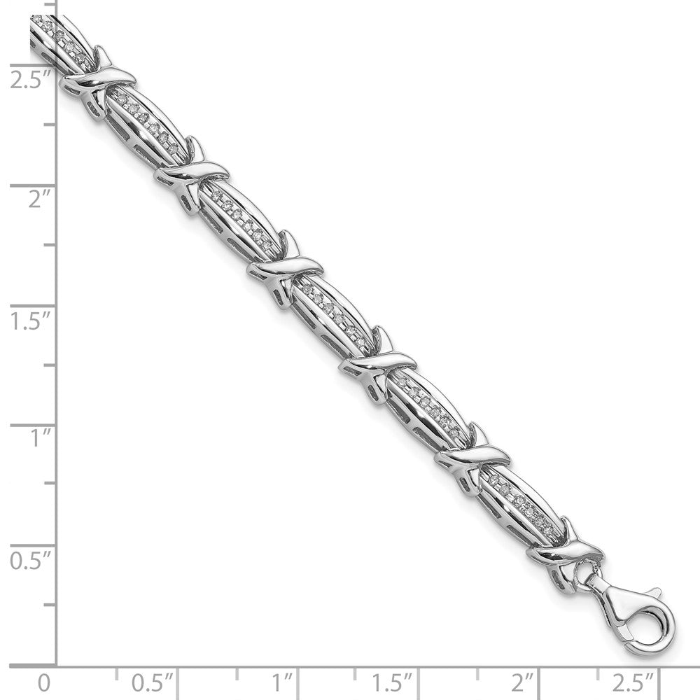 Sterling Silver Rhodium-plated Diam. Bracelet QDX1156