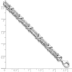 Sterling Silver Rhodium-plated Diam. Bracelet QDX1156