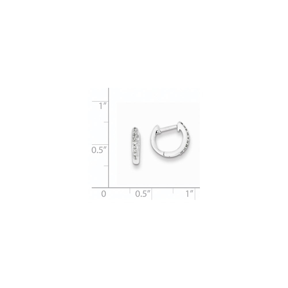 QDX119 Sterling Silver Rhodium Diam. Huggie Earrings