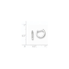 QDX119 Sterling Silver Rhodium Diam. Huggie Earrings