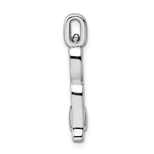 Sterling Silver Rhodium 0.25ct. Blk & Wht Dia. Reversible Cat Pendant QDX1258