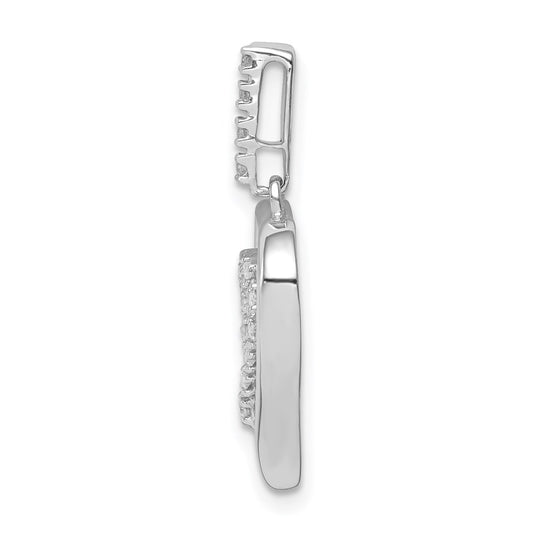 Sterling Silver Rhodium Diam. Heart Pendant QDX218