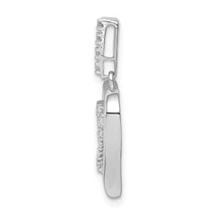 Sterling Silver Rhodium Diam. Heart Pendant QDX218